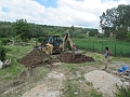 Excavation of the hole with heavy equipment