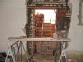 das Fenster zur Veranda verändert in eine Tür