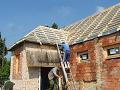 demolition of the roof at the entrance