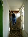 the wall between shower and attic staircase falls